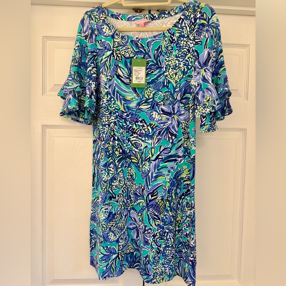 NWT Lilly Pulitzer Lulu Dress size small Bennet Blue Sneak a Beak